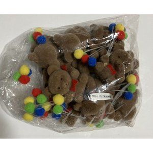 Vintage Set of 12 Tiny Teddy Bears Flocked Plastic Balloons